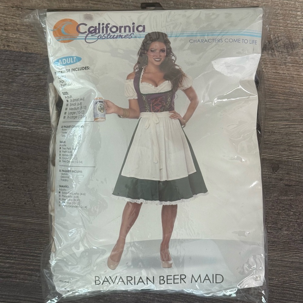 Bavarian Beer Maid Halloween Costume- Size XS